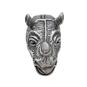 Stainless Steel 3D Rhinoceros Charms Pendant Antique Silver, approx 20-35mm