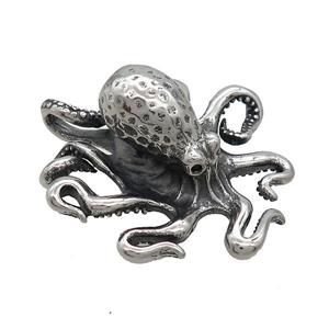 Stainless Steel Octopus Charms Pendant Antique Silver, approx 40mm