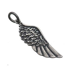 Stainless Steel Angel Wings Charms Pendant Antique Silver, approx 13-33mm