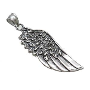 Stainless Steel Angel Wings Charms Pendant Antique Silver, approx 20-50mm