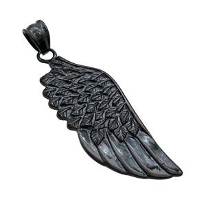 Stainless Steel Angel Wings Charms Pendant Black Plated, approx 20-50mm
