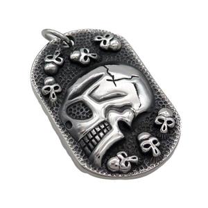 Stainless Steel Skull Charms Pendant Antique Silver, approx 32-51mm