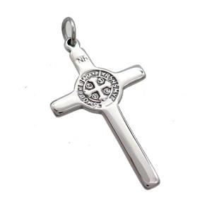 Raw Stainless Steel Cross Charms Pendant, approx 22-38mm