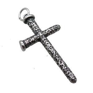 Stainless Steel Cross Pendant Antique Silver, approx 32-60mm