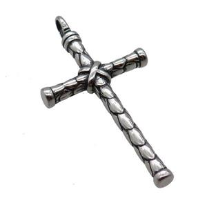 Stainless Steel Cross Pendant Antique Silver, approx 30-50mm