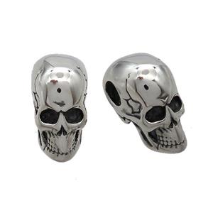 Stainless Steel Skull Charms Pendant Antique Silver, approx 13-20mm