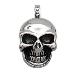 Stainless Steel Skull Charms Pendant Antique Silver, approx 22-35mm