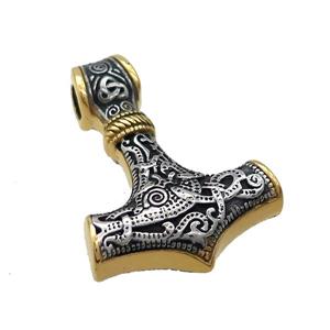Stainless Steel Anchor Pendant Charms Antique Gold, approx 30-42mm