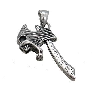Stainless Steel Thor Axe Charms Pendant Antique Silver, approx 20-45mm