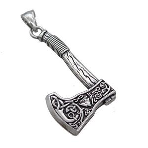 Stainless Steel Thor Axe Charms Pendant Antique Silver, approx 25-48mm