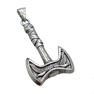 Stainless Steel Thor Axe Charms Pendant Antique Silver, approx 28-48mm