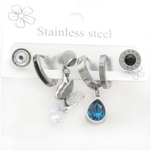 Raw Stainless Steel Earrings, approx 6-10mm, 14mm dia