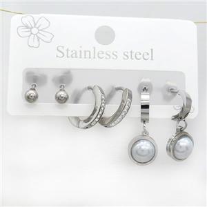 Raw Stainless Steel Earrings, approx 6-10mm, 14mm dia