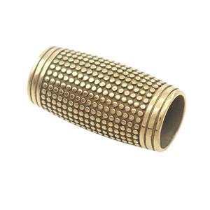 Stainless Steel Column Beads Large Hole Tube Gold Plated, approx 12-23mm, 8mm hole