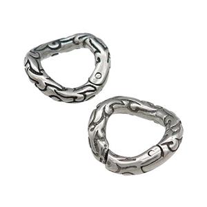 Stainless Steel Carabiner Clasp Antique Silver, approx 20mm
