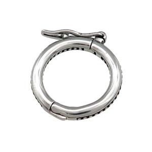 Stainless Steel Clasp Antique Silver, approx 20mm