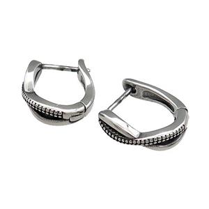 Stainless Steel Latchback Earrings Antique Silver, approx 14-16mm