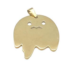 Stainless Steel Pendant Halloween Ghost Gold Plated, approx 25-30mm