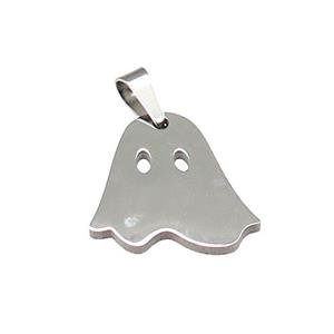 Raw Stainless Steel Pendant Halloween Ghost, approx 16.5-17.5mm