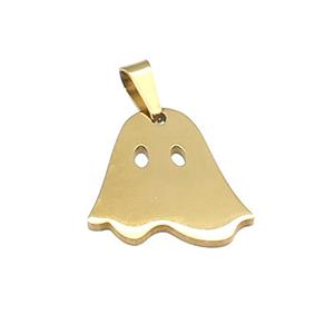 Stainless Steel Pendant Halloween Ghost Gold Plated, approx 16.5-17.5mm