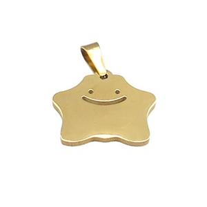 Stainless Steel Pendant Halloween Ghost Gold Plated, approx 15.5-18.5mm