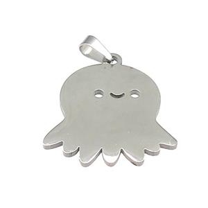 Raw Stainless Steel Halloween Ghost Charms Pendant, approx 25mm