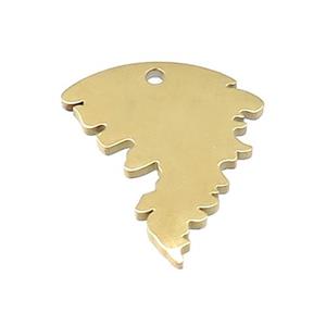 Stainless Steel Pendant Gold Plated, approx 20-25mm