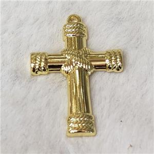 Stainless Steel Cross Pendant Gold Plated, approx 30-40mm