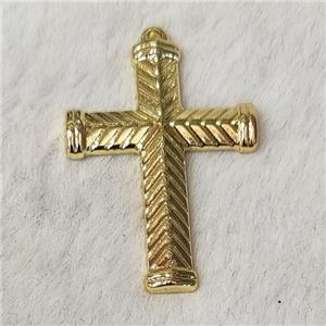 Stainless Steel Cross Pendant Gold Plated, approx 28-40mm