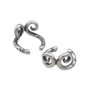 Stainless Steel Clip Earrings Inhibitions Antique Silver, approx 13-15mm