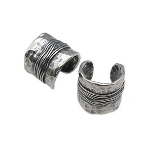 Stainless Steel Clip Earrings Cuff Antique Silver, approx 13mm
