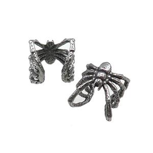 Stainless Steel Clip Earrings Spider Antique Silver, approx 13mm