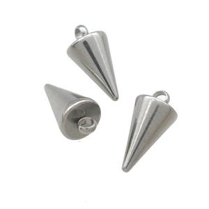 Raw Stainless Steel Bullet Pendulum Pendant, approx 7-14mm
