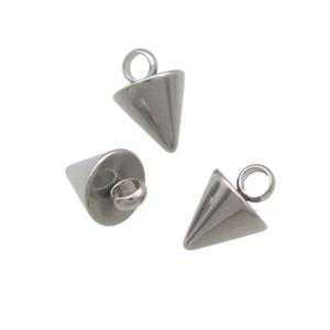 Raw Stainless Steel Pendulum Pendant Bullet, approx 6-9mm