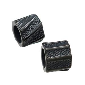 Stainless Steel Tube Beads Black Plated, approx 10-12mm, 8mm hole