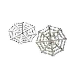Cobweb Stud Earring Raw Stainless Steel, approx 22mm