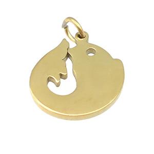 Dolphin Charms Stainless Steel Pendant Gold Plated, approx 15mm