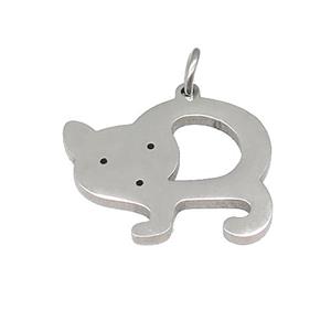 Cats Charms Stainless Steel Pendant Raw, approx 16-18mm