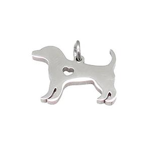 Dog Charms Stainless Steel Pendant Raw, approx 13-17mm