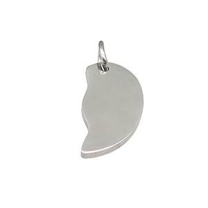 Raw Stainless Steel Leaf Pendant, approx 8-15mm