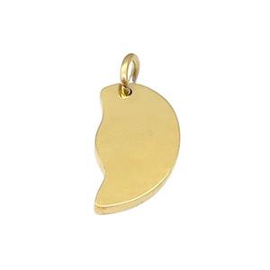 Stainless Steel Leaf Pendant Gold Plated, approx 8-15mm