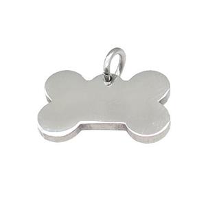 Bone Blank Dog Tags Raw Stainless Steel Pendant, approx 10-15mm
