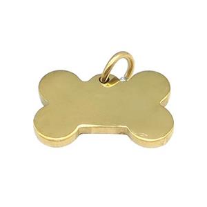 Bone Blank Dog Tags Stainless Steel Pendant Gold Plated, approx 10-15mm