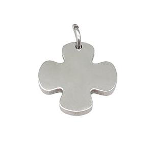 Raw Stainless Steel Cross Pendant, approx 14mm