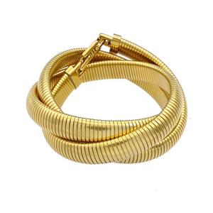 Stainless Steel Bracelet Gold Plated, approx 12mm, 60mm dia