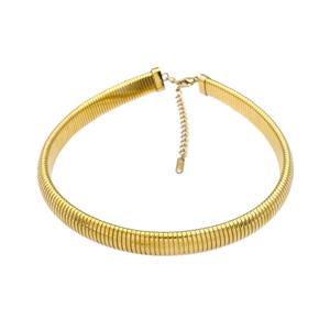 Stainless Steel Necklace Gold Plated, approx 12mm, 33-38cm length