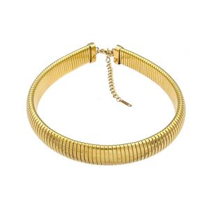 Stainless Steel Necklace Gold Plated, approx 16mm, 33-38cm length