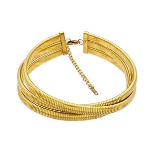 Stainless Steel Necklace Gold Plated, approx 8mm, 33-38mm length