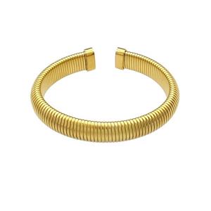 Stainless Steel Bangle Gold Plated, approx 12mm, 55-60mm dia