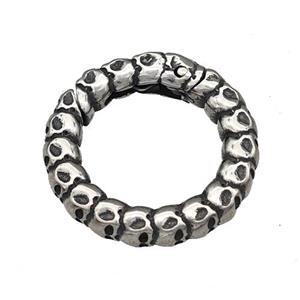 Stainless Steel Clasp Circle Antique Silver, approx 19mm